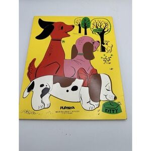Vintage Playskool 18 piece Dog Group Wooden Puzzle‎ 360-28 Preschool